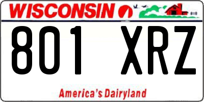 WI license plate 801XRZ