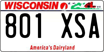 WI license plate 801XSA