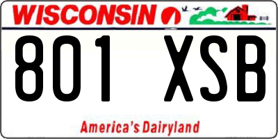 WI license plate 801XSB