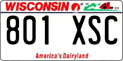 WI license plate 801XSC