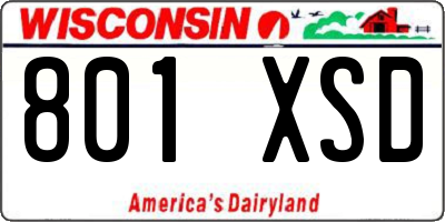 WI license plate 801XSD