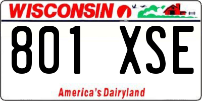 WI license plate 801XSE