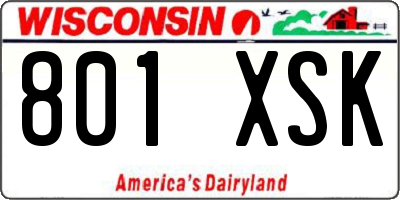 WI license plate 801XSK