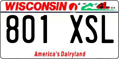 WI license plate 801XSL