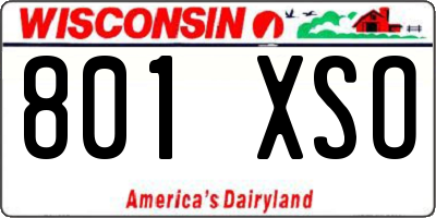 WI license plate 801XSO