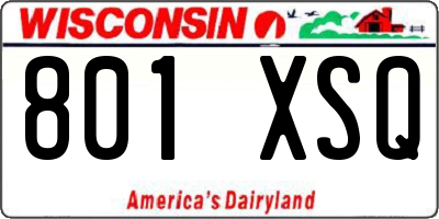 WI license plate 801XSQ