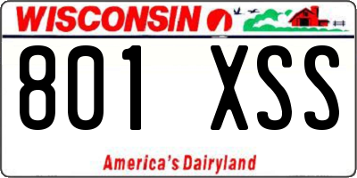 WI license plate 801XSS