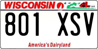 WI license plate 801XSV