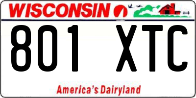 WI license plate 801XTC
