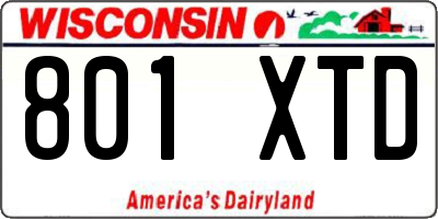 WI license plate 801XTD