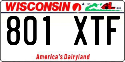 WI license plate 801XTF