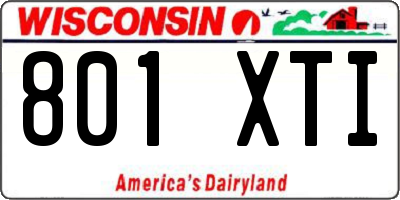 WI license plate 801XTI