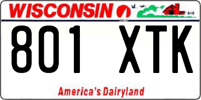 WI license plate 801XTK
