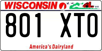 WI license plate 801XTO