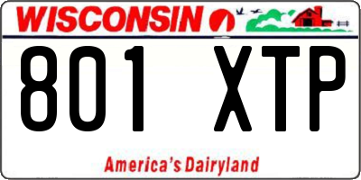 WI license plate 801XTP