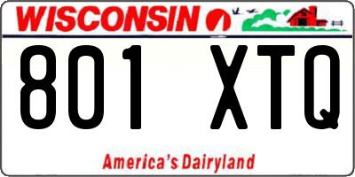 WI license plate 801XTQ