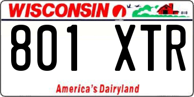 WI license plate 801XTR