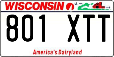 WI license plate 801XTT