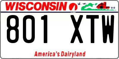 WI license plate 801XTW