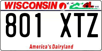 WI license plate 801XTZ