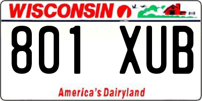 WI license plate 801XUB