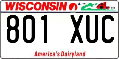 WI license plate 801XUC