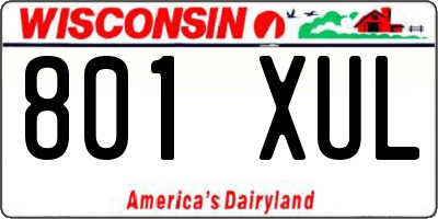 WI license plate 801XUL