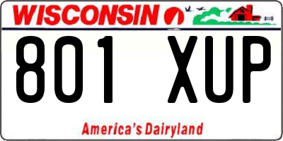 WI license plate 801XUP