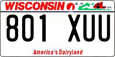 WI license plate 801XUU