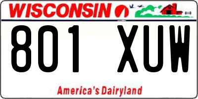 WI license plate 801XUW