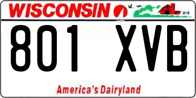 WI license plate 801XVB