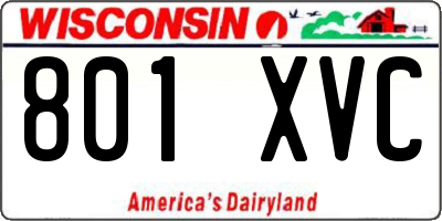 WI license plate 801XVC