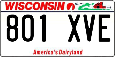 WI license plate 801XVE