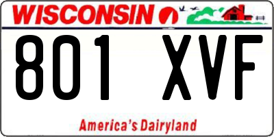 WI license plate 801XVF