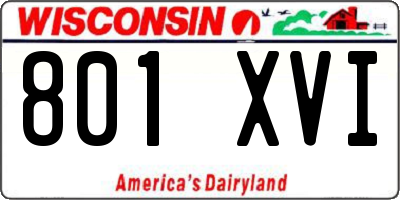 WI license plate 801XVI