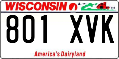 WI license plate 801XVK