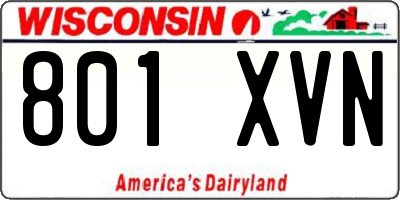 WI license plate 801XVN