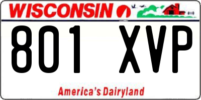WI license plate 801XVP