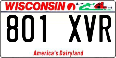 WI license plate 801XVR