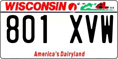 WI license plate 801XVW