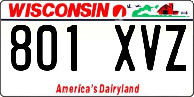 WI license plate 801XVZ