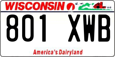 WI license plate 801XWB