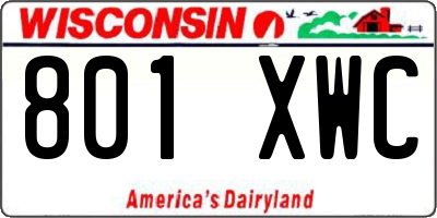WI license plate 801XWC