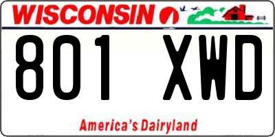 WI license plate 801XWD