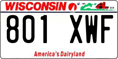 WI license plate 801XWF