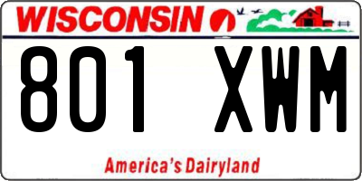 WI license plate 801XWM