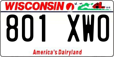 WI license plate 801XWO