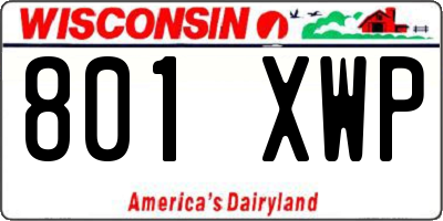 WI license plate 801XWP