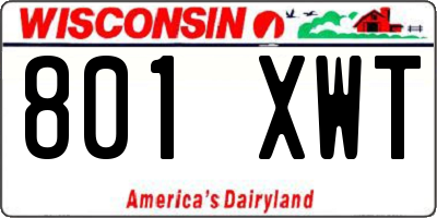 WI license plate 801XWT
