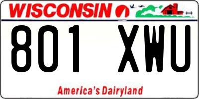 WI license plate 801XWU